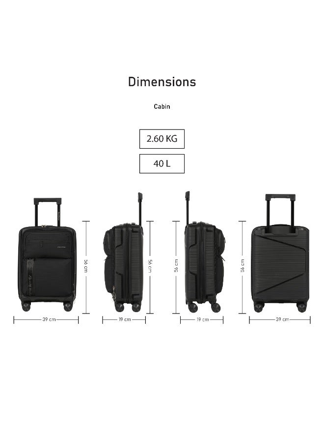 ايجل اكسبريس حقيبة سفر ترولي إيجل إكسبريس كروزر إيليت بهيكل هجين من البولي بروبيلين (PP)، مقاس 20 بوصة، قطعة واحدة، لون أسود - Image 3